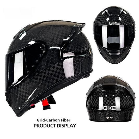 Carbon Fiber Motorcycle Helmet Motorcycle Personality Lightweight Full Cover Type