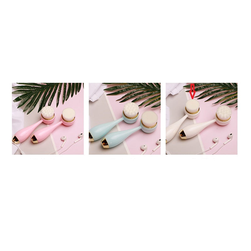 Silicone Manual Golden Circle Small Bowling Double Head Facial Brush