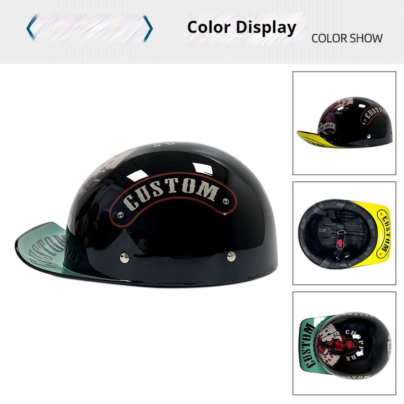 Retro Helmet Electric Car Female Large Hat Battery Car Riding Helmet Universal