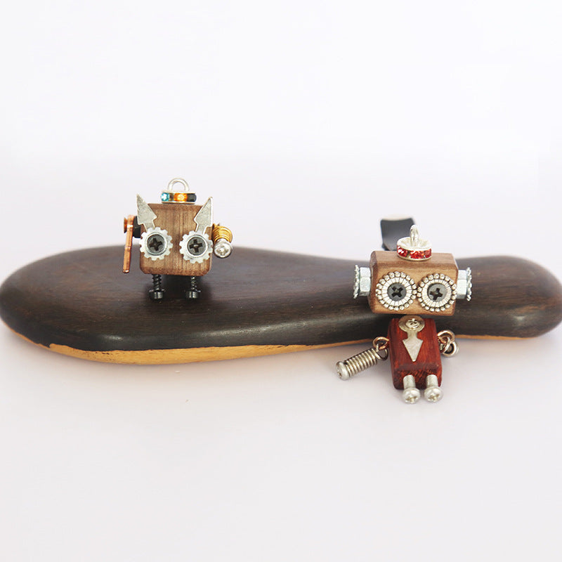 Steampunk Wooden Robot Car Air Conditioning Accessories