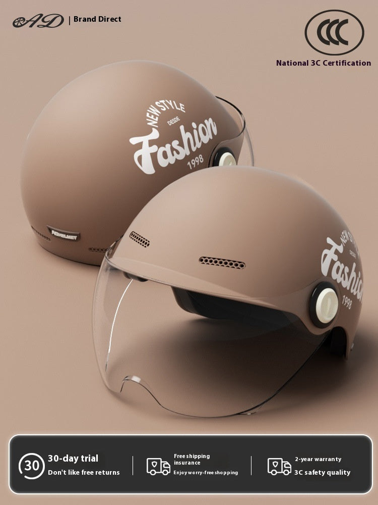 Women's Four Seasons Universal Battery Car Half Helmet