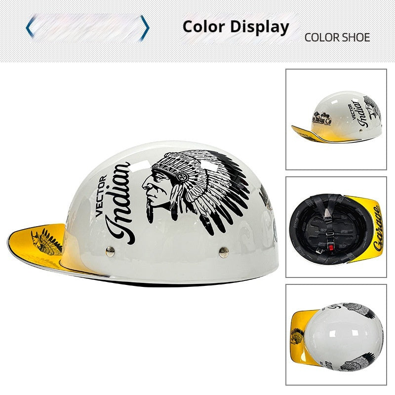 Retro Helmet Electric Car Female Large Hat Battery Car Riding Helmet Universal