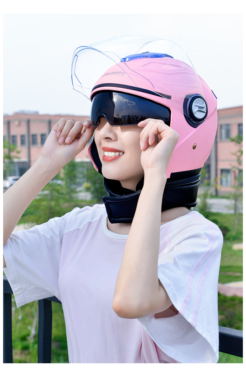 Antarctic Helmet Electric Car Male Four Seasons Universal Winter Warm Head Gray Helmet Ladies Battery Car Full Helmet Helmet