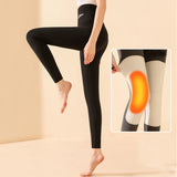 Winter High Waist Knee-pad Leggings Fashion Warm Double-sided Frosted Pants Solid Slim Trousers Women Clothing