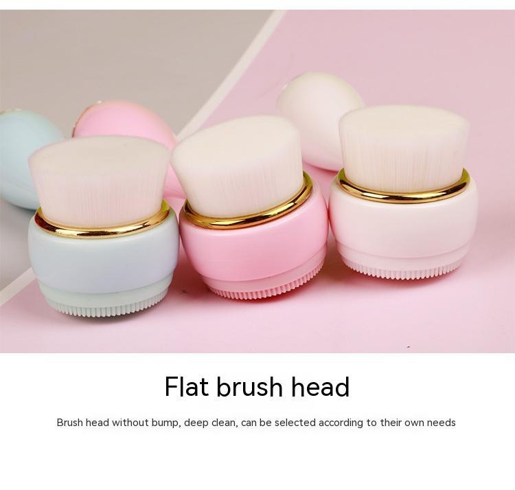 Silicone Manual Golden Circle Small Bowling Double Head Facial Brush