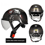 Carbon Fiber Half Helmet Electric Car Motorcycle Motorcycle Summer Men And Women Riding Helmet 3C