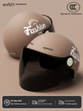 Women's Four Seasons Universal Battery Car Half Helmet