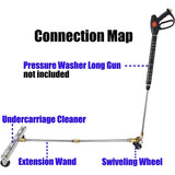 Pressure Washer Undercarriage Cleaner Under Car Washer With Swivel Wheel And 2 Extension Wand