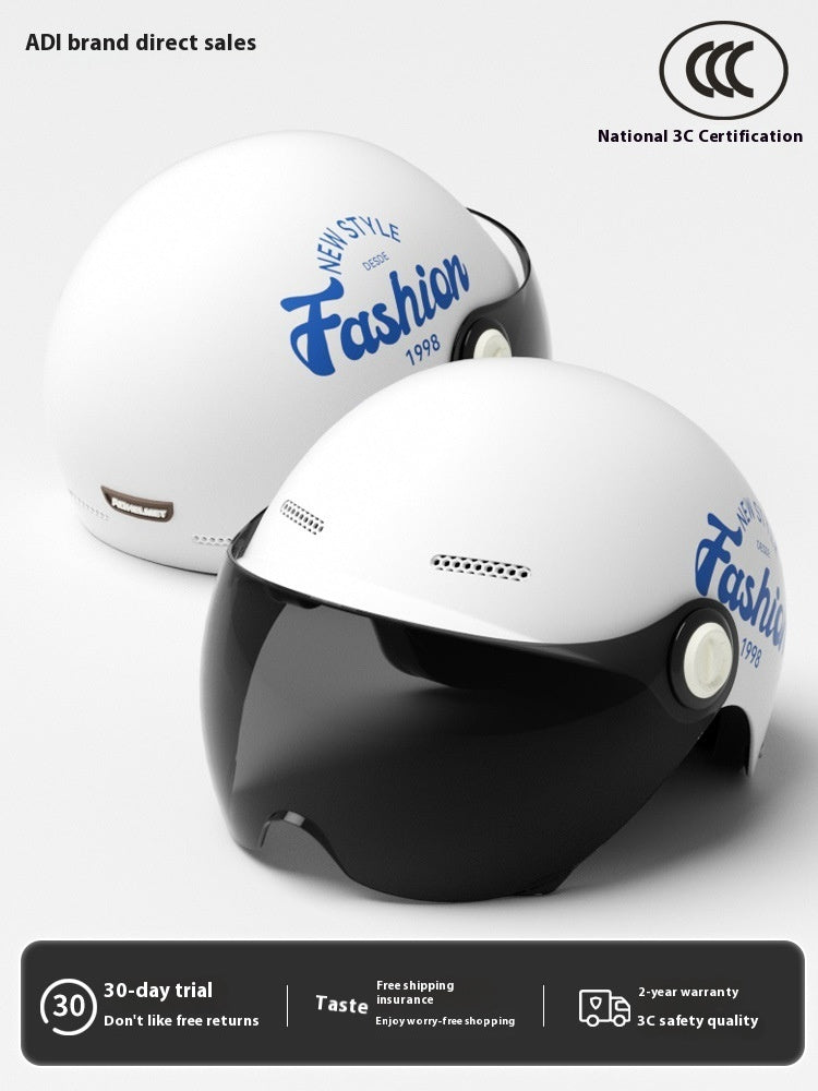 Women's Four Seasons Universal Battery Car Half Helmet