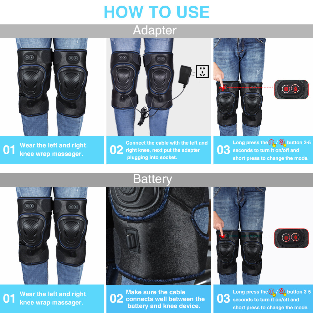 Electric knee pad physiotherapy