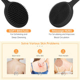 Silicone Back Massage Bath Brush Suitable For Shower Washcloth Belt Long Handle Double-sided
