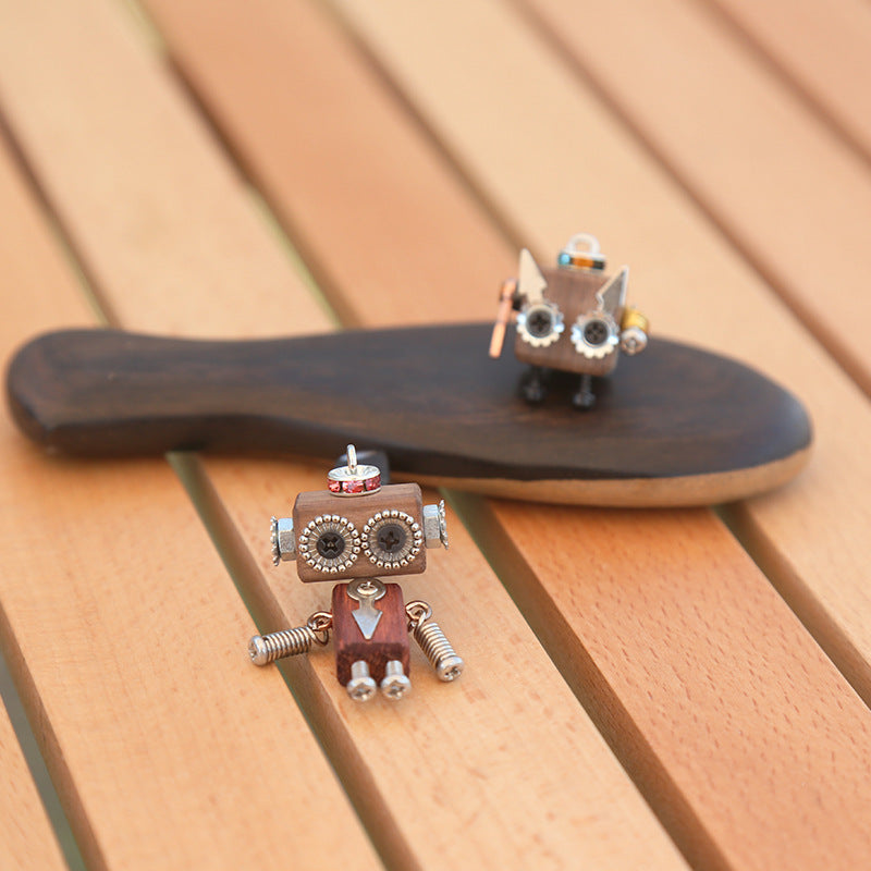 Steampunk Wooden Robot Car Air Conditioning Accessories