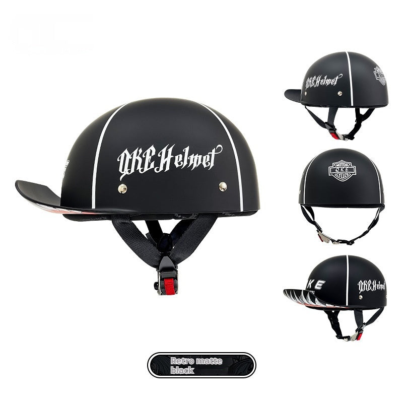 Retro Helmet Electric Car Female Large Hat Battery Car Riding Helmet Universal