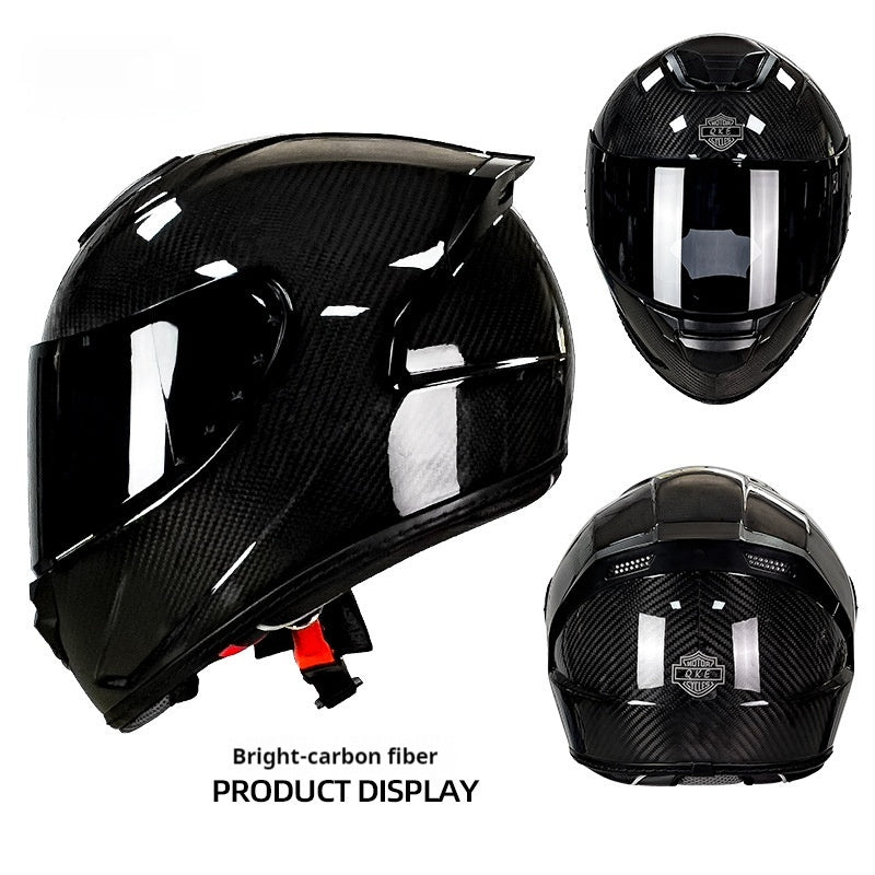 Carbon Fiber Motorcycle Helmet Motorcycle Personality Lightweight Full Cover Type