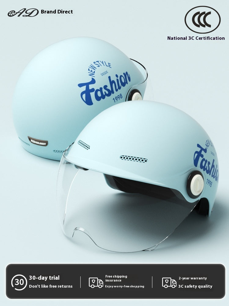 Women's Four Seasons Universal Battery Car Half Helmet