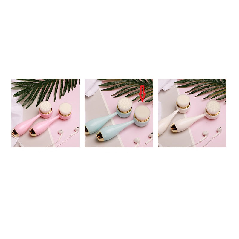 Silicone Manual Golden Circle Small Bowling Double Head Facial Brush