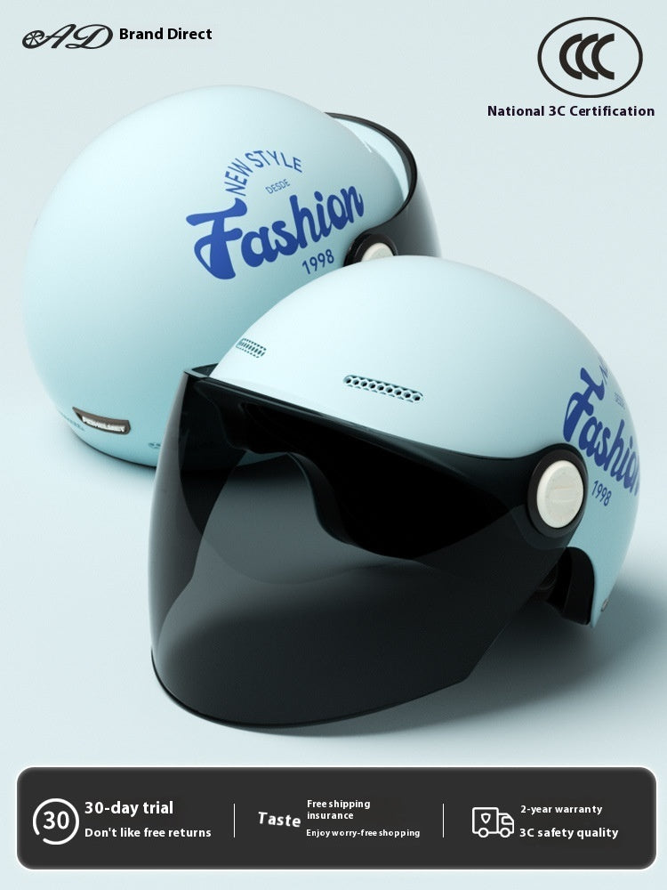 Women's Four Seasons Universal Battery Car Half Helmet