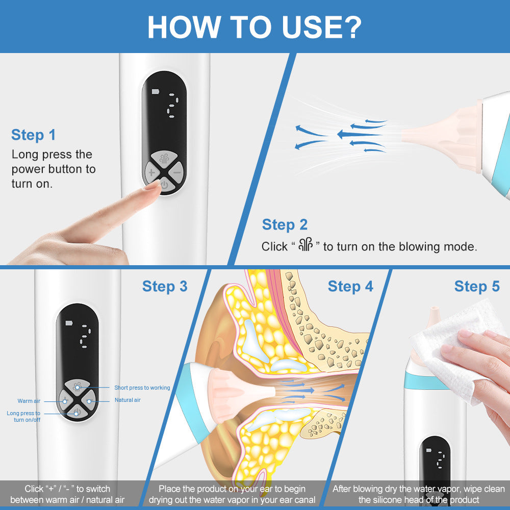 Electric Ear Dryer Is Suitable For Keeping Ears Dry After Swimming And Bathing