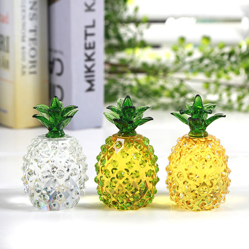 Crystal Pineapple Shape Car Decoration Quality Smooth Fruit Car Interior Car Accessories