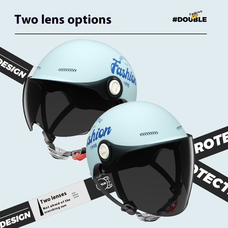 Women's Four Seasons Universal Battery Car Half Helmet