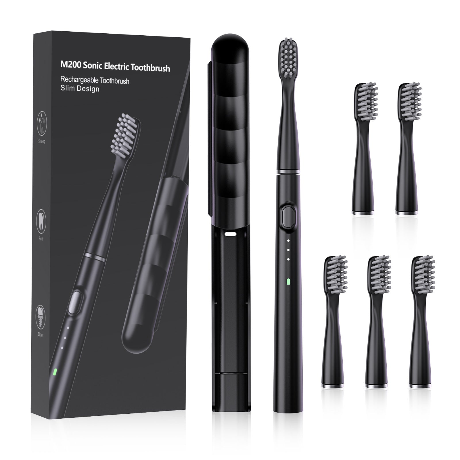 Compact And Portable Electric Toothbrush With 6 Brush Heads
