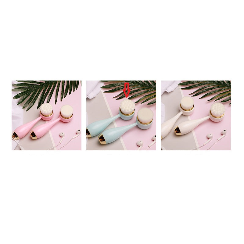 Silicone Manual Golden Circle Small Bowling Double Head Facial Brush