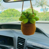 Handmade Knitted Flower Car Accessories Rearview Mirror