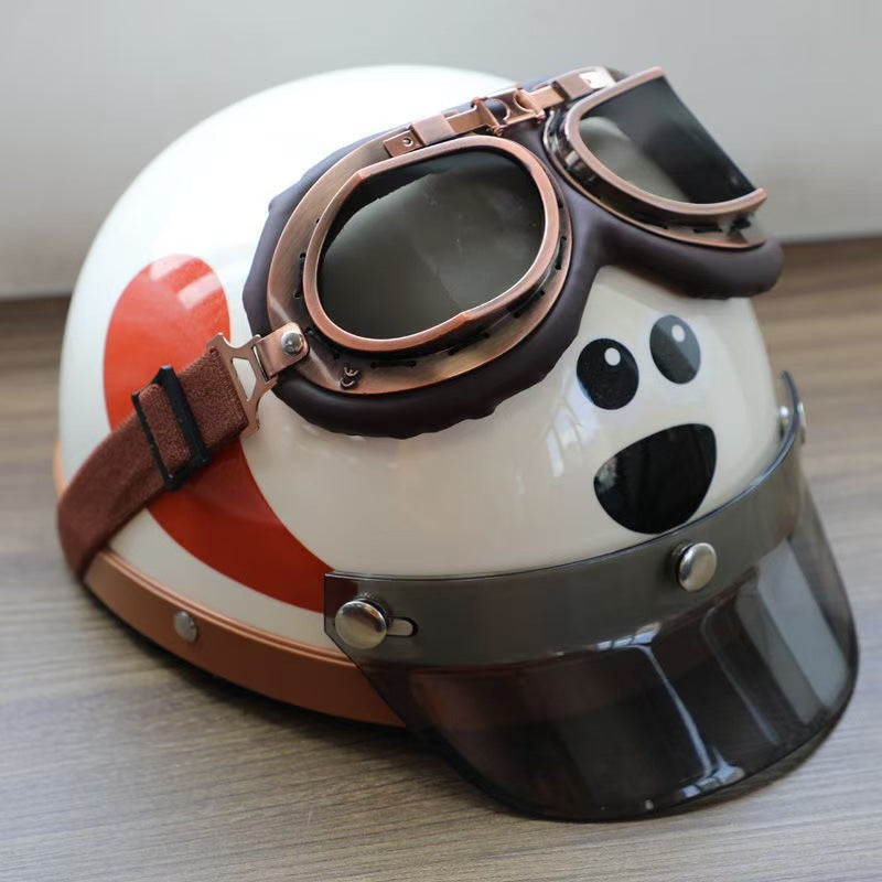 Electric Car Four Seasons Universal Men's Cute Warm Helmet