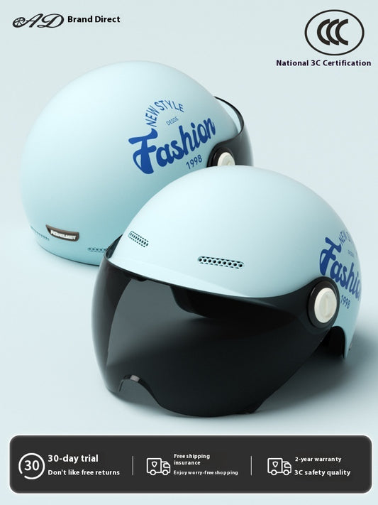 Women's Four Seasons Universal Battery Car Half Helmet
