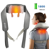 Kneading Shoulder Massager With Heat Therapy 2 Speed Modes Portable Neck Back Pain Relief