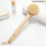 Long Handle Pig Bristle Wooden Soft Fur Bath Brush