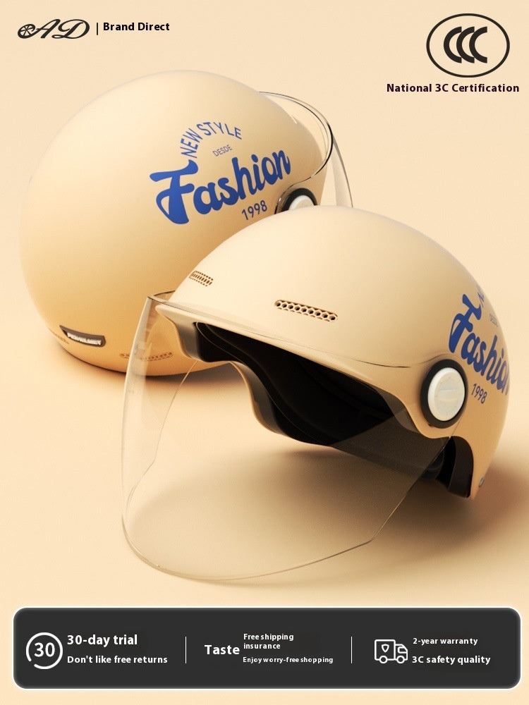 Women's Four Seasons Universal Battery Car Half Helmet