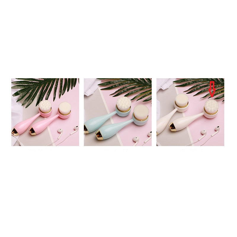 Silicone Manual Golden Circle Small Bowling Double Head Facial Brush