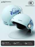 Women's Four Seasons Universal Battery Car Half Helmet