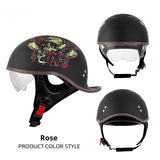Electric Bicycle Retro Motorcycle Rocker Tail Half Helmet