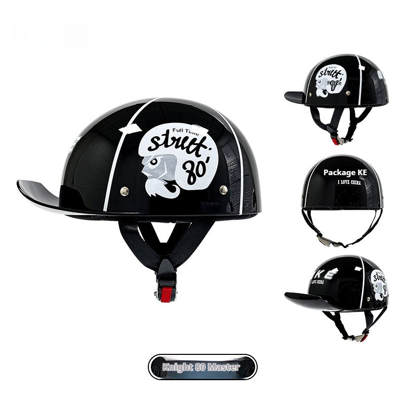 Retro Helmet Electric Car Female Large Hat Battery Car Riding Helmet Universal