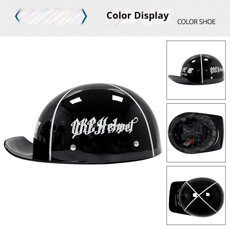 Retro Helmet Electric Car Female Large Hat Battery Car Riding Helmet Universal