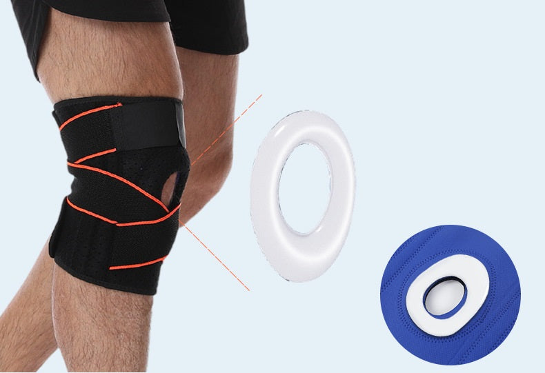 Five-Color Lace-up Silicone Cold Knee Pad Running Basketball Mountaineering Spring Support Breathable Pressure Sports Kneecaps