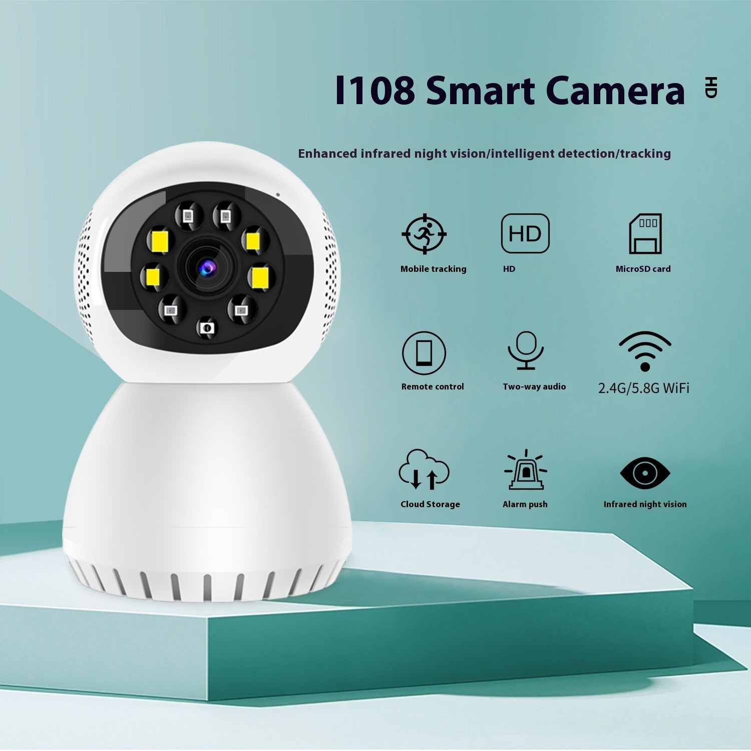 Dual-frequency Wireless Monitor Camera 1080p HD Network Wifi Home Camera