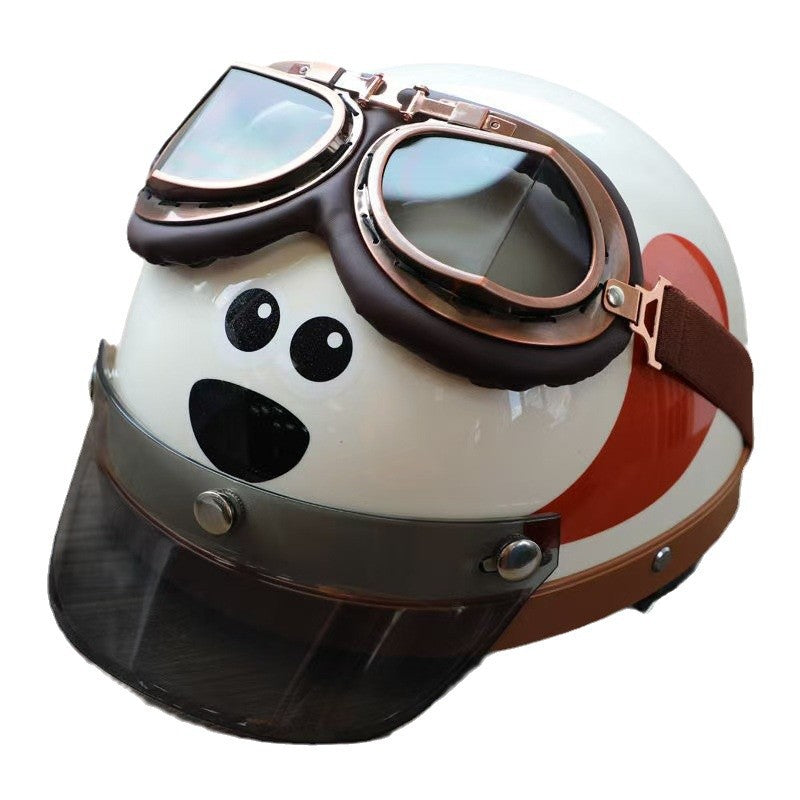 Electric Car Four Seasons Universal Men's Cute Warm Helmet