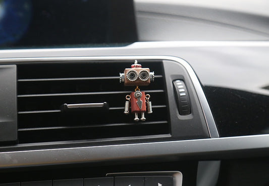 Steampunk Wooden Robot Car Air Conditioning Accessories