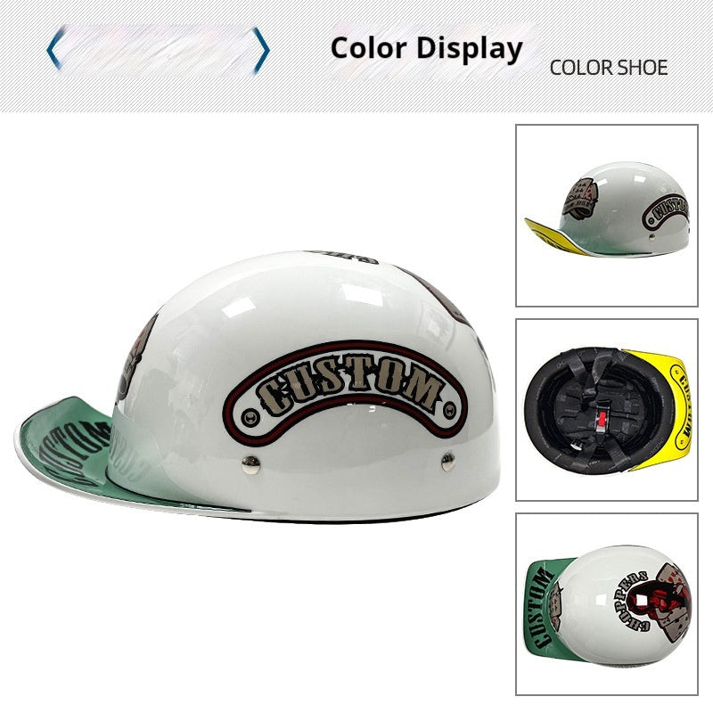 Retro Helmet Electric Car Female Large Hat Battery Car Riding Helmet Universal