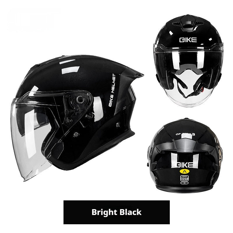 Three-quarter Safety Riding Motorcycle Electric Vehicle Class A Large Tail Helmet