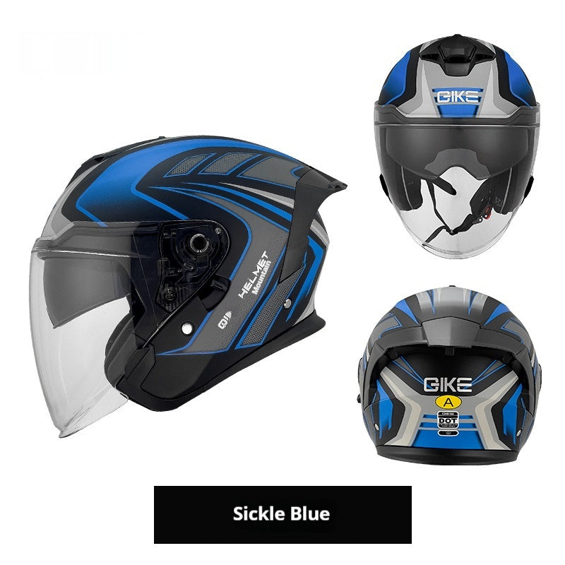 Three-quarter Safety Riding Motorcycle Electric Vehicle Class A Large Tail Helmet