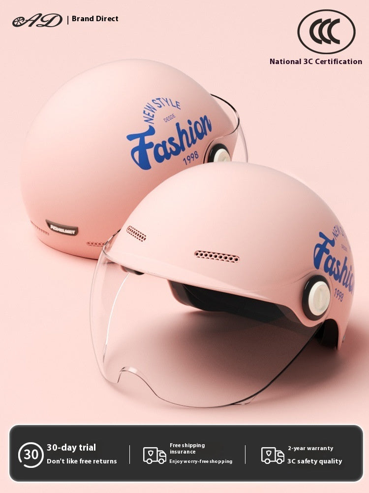Women's Four Seasons Universal Battery Car Half Helmet