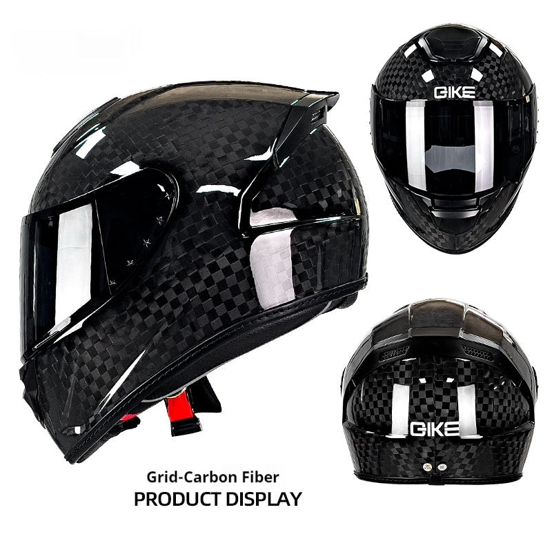 Carbon Fiber Motorcycle Helmet Motorcycle Personality Lightweight Full Cover Type
