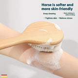 Long Handle Pig Bristle Wooden Soft Fur Bath Brush