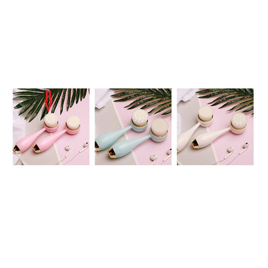 Silicone Manual Golden Circle Small Bowling Double Head Facial Brush