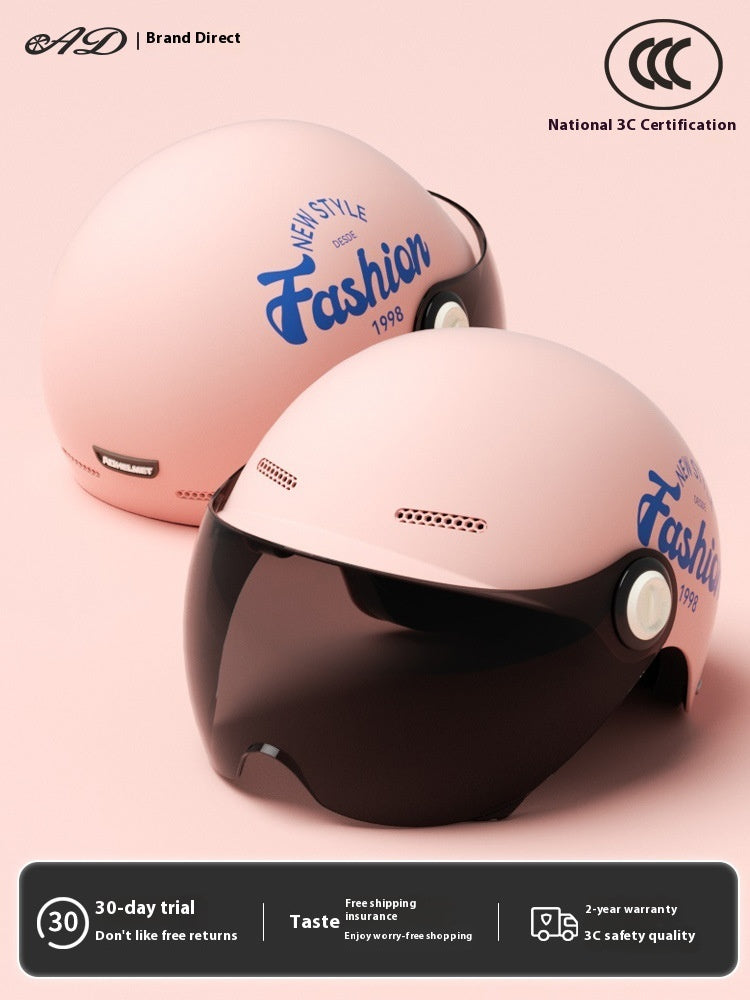 Women's Four Seasons Universal Battery Car Half Helmet